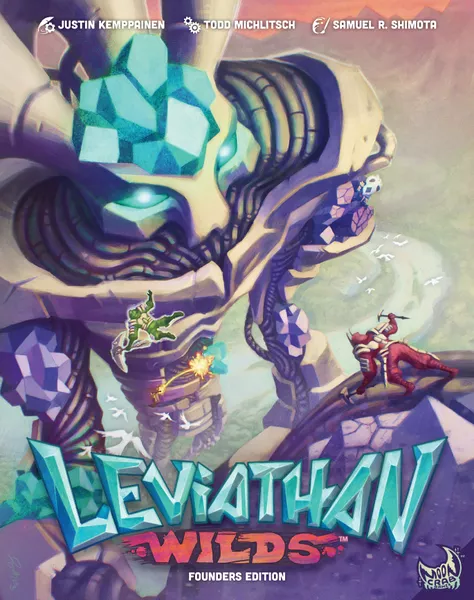 Leviathan Wilds cooperative board game showing climbers on a large monster