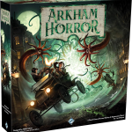 Arkham Horror Third Edition board game box cover featuring Lovecraftian horror artwork by Fantasy Flight Games for 1-6 players