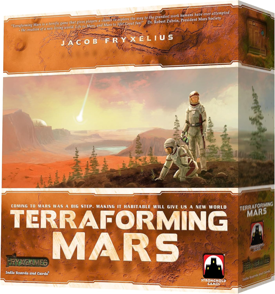Terraforming Mars game in play, a great option for single-player board games and engine building.