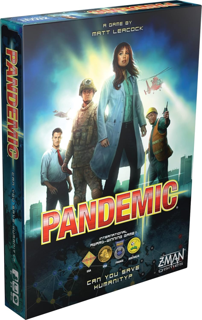 Pandemic cooperative board game setup - best family board games for teamwork