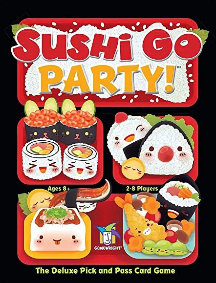 Sushi Go Party! card drafting game, a family-friendly option among the best party board games.